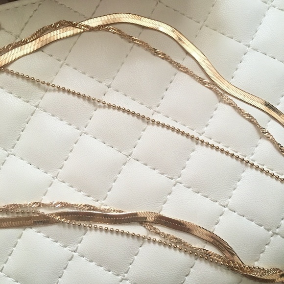 Layered Snake Chain Twist Rope Chic Gold Necklace - Picture 3 of 7